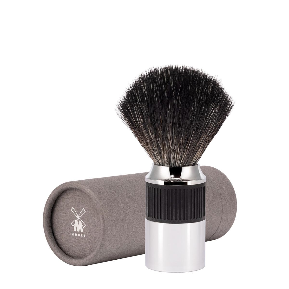 MÜHLE NEO shaving brush - Vegan Shave Brush for Shaving soaps and creams - sustainable eco-friendly and reusable - exfoliating shaving brush - chrome Beauty and Personal Care MÜHLE