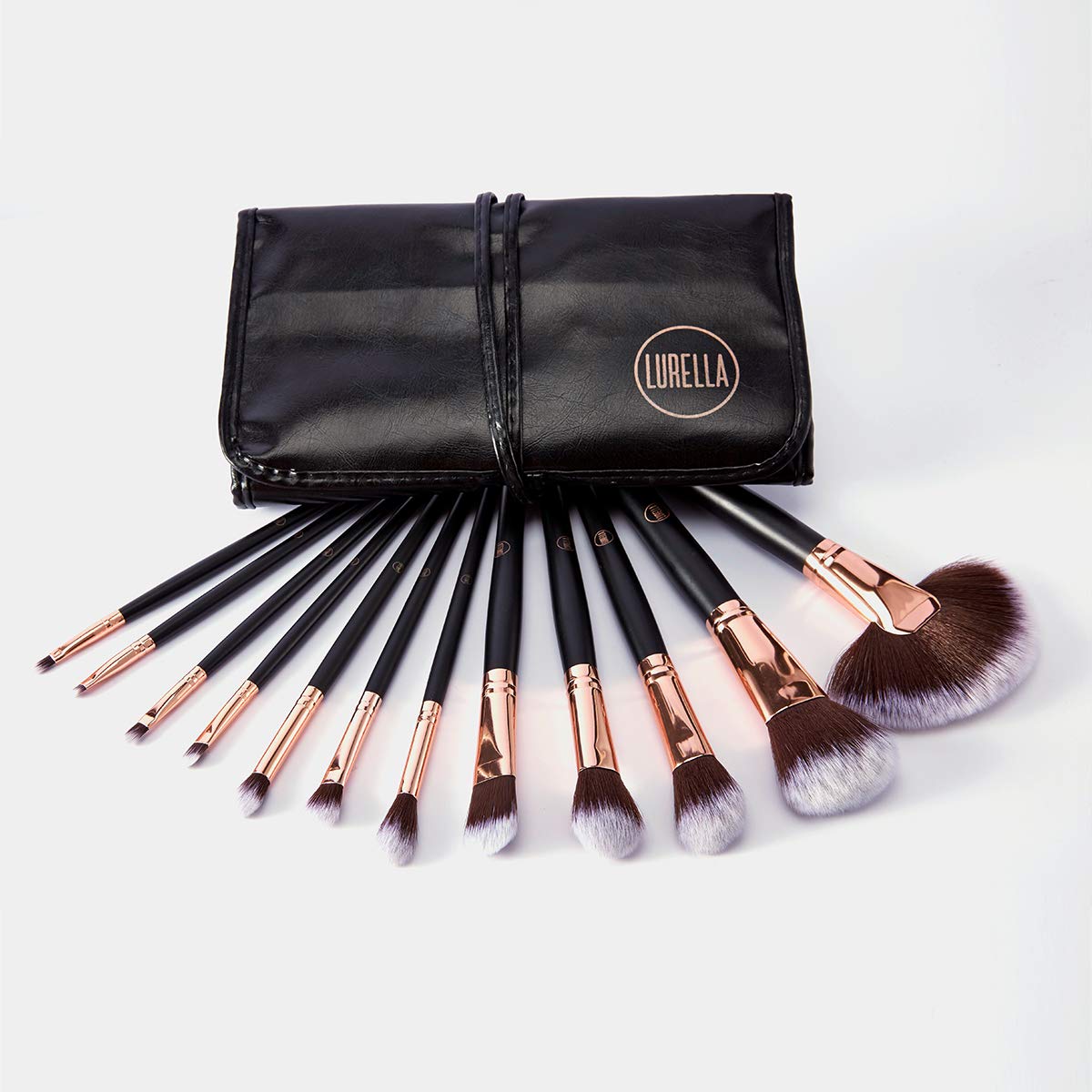 Lurella Cosmetics Stay Glam Brush Set: Essential 12 Pcs Makeup Brushes, Made With Ultra Soft Synthetic Bristles, & Includes Black Traveling Case. Beauty & Personal Care Lurella