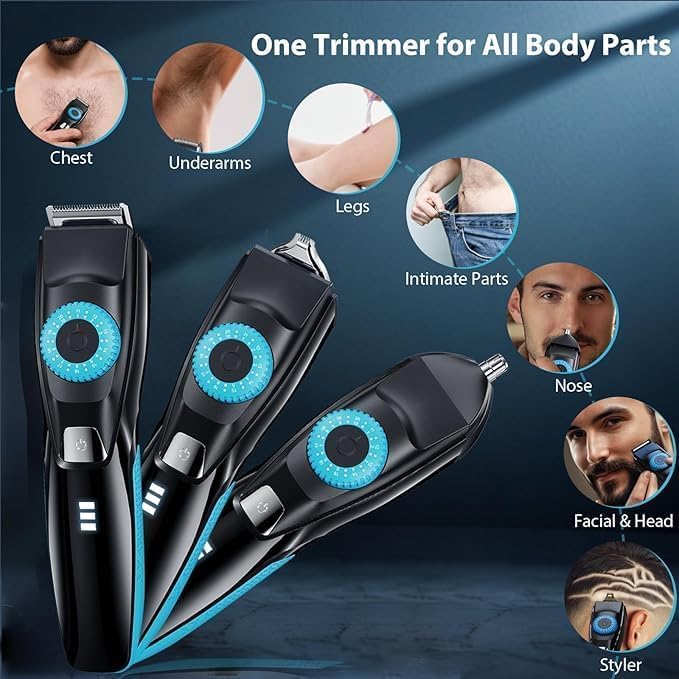 Voukad Beard Trimmer for Men with 3 Attachments, 40 Adjustable Precisions, Waterproof, 240 Min Runtime - for Mustache, Face, Head, Neck, Beard Hair Beauty and Personal Care Voukad