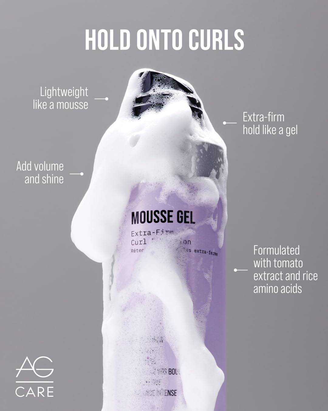 AG Care Curl Retention Mousse Gel with Exclusive Curl Creating Complex | Extra Firm Styling Mousse for Curly Hair, 10 Fl Oz Beauty & Personal Care AG Care