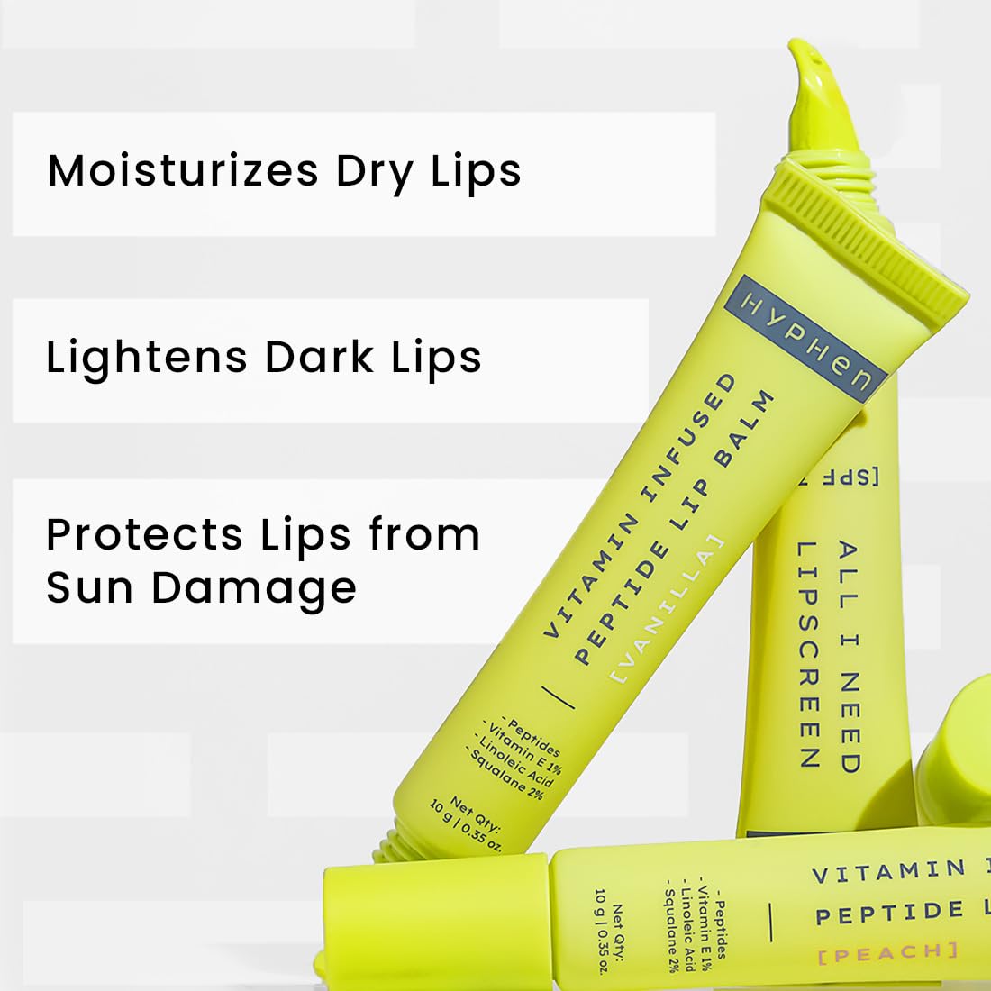 Hyphen Lip Balm Combo for Dry & Chapped Lips - Vanilla & Peach Scents with SPF 30 Protection - Hydrating & Moisturizing for Men & Women Beauty and Personal Care Hyphen