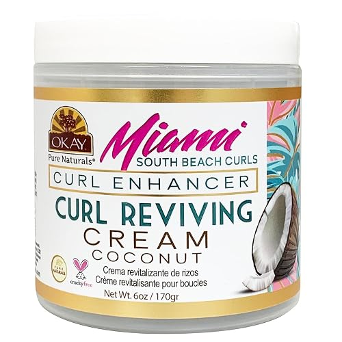 OKAY Miami South Beach Curls Curl Revival Cream 6 oz - Curl Enhancing Styling Cream for Curly, Coily & Wavy Hair, Frizz Control Moisturizing Curl Beauty & Personal Care OKAY