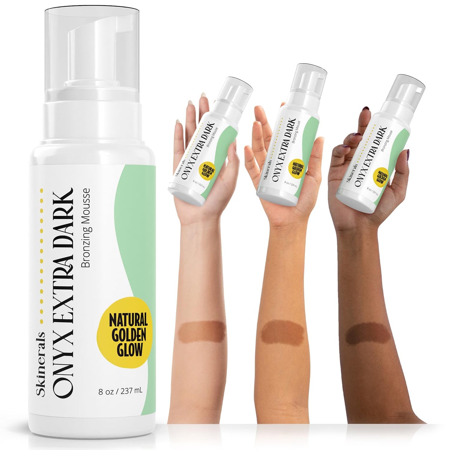 Skinerals Extra Dark Self Tanner Mousse, Organic Sunless Tanning Foam for Face & Body, Ultra Dark, Streak-Free, Quick-Drying, Long-Lasting Natural Beauty & Personal Care Skinerals