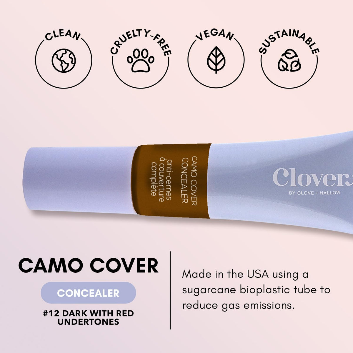 Clover Camo Cover Face & Under Eye Concealer Cruelty-Free & Vegan Natural Makeup