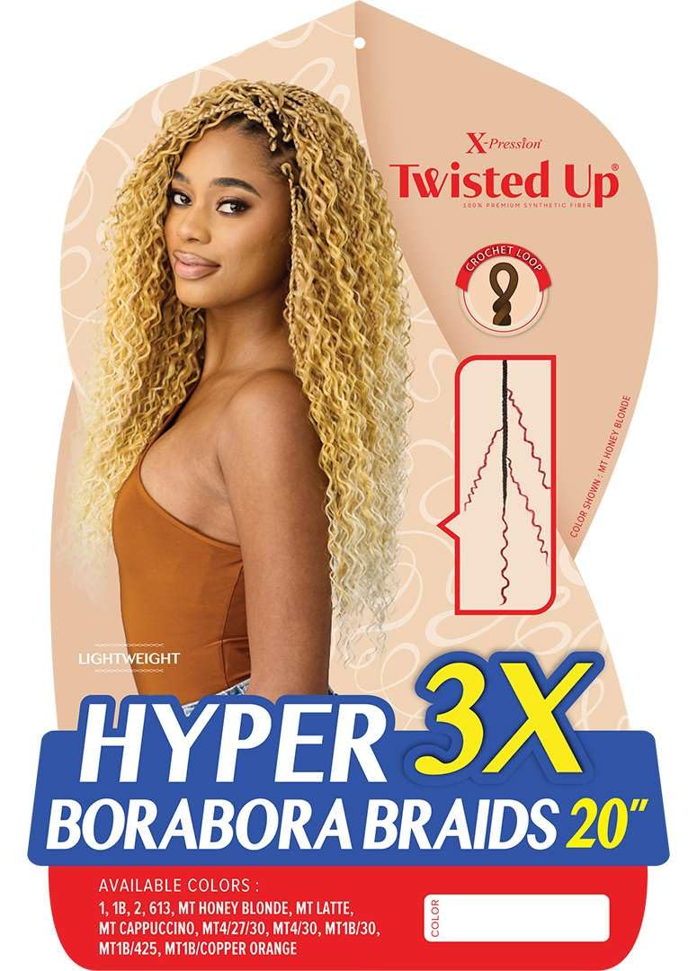 Outre X-Pression Twisted Up - Hyper Borabora Braid 20" 3X (MT LATTE)