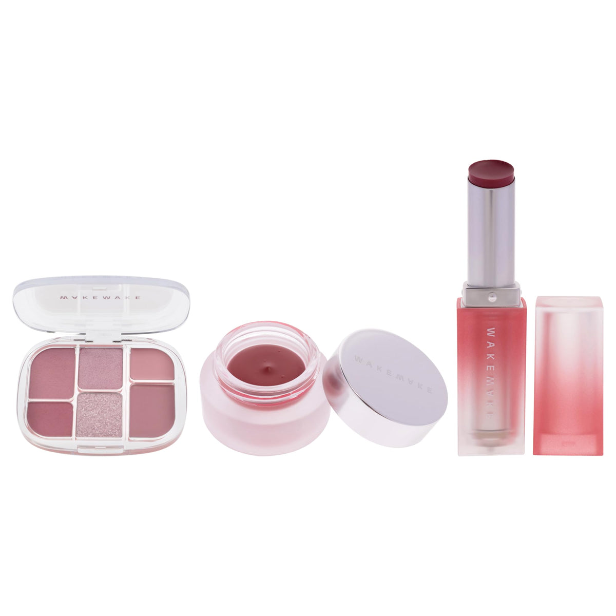 Wakemake Kit by Wakemake for Women - 3 Pc Kit 0.22oz Makeup - 03 Lavander Pleasure, 0.15oz Makeup - 05 India Rose, 0.12oz Lipstick - 07 Somewhere