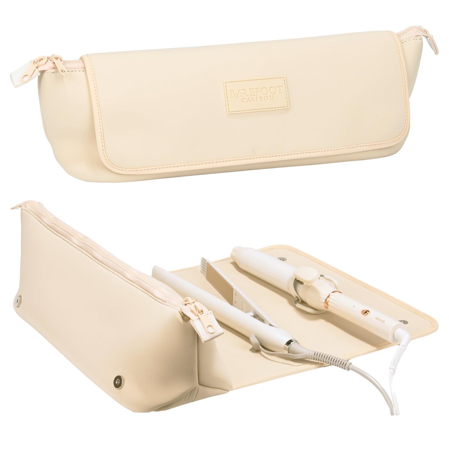 BAREFOOT CARIBOU Hair Tools Travel Bag and Heat Resistant Mat for Flat Irons, Straighteners, Curling Iron, and Haircare Accessories, 2-in-1 design Beauty & Personal Care BAREFOOT CARIBOU