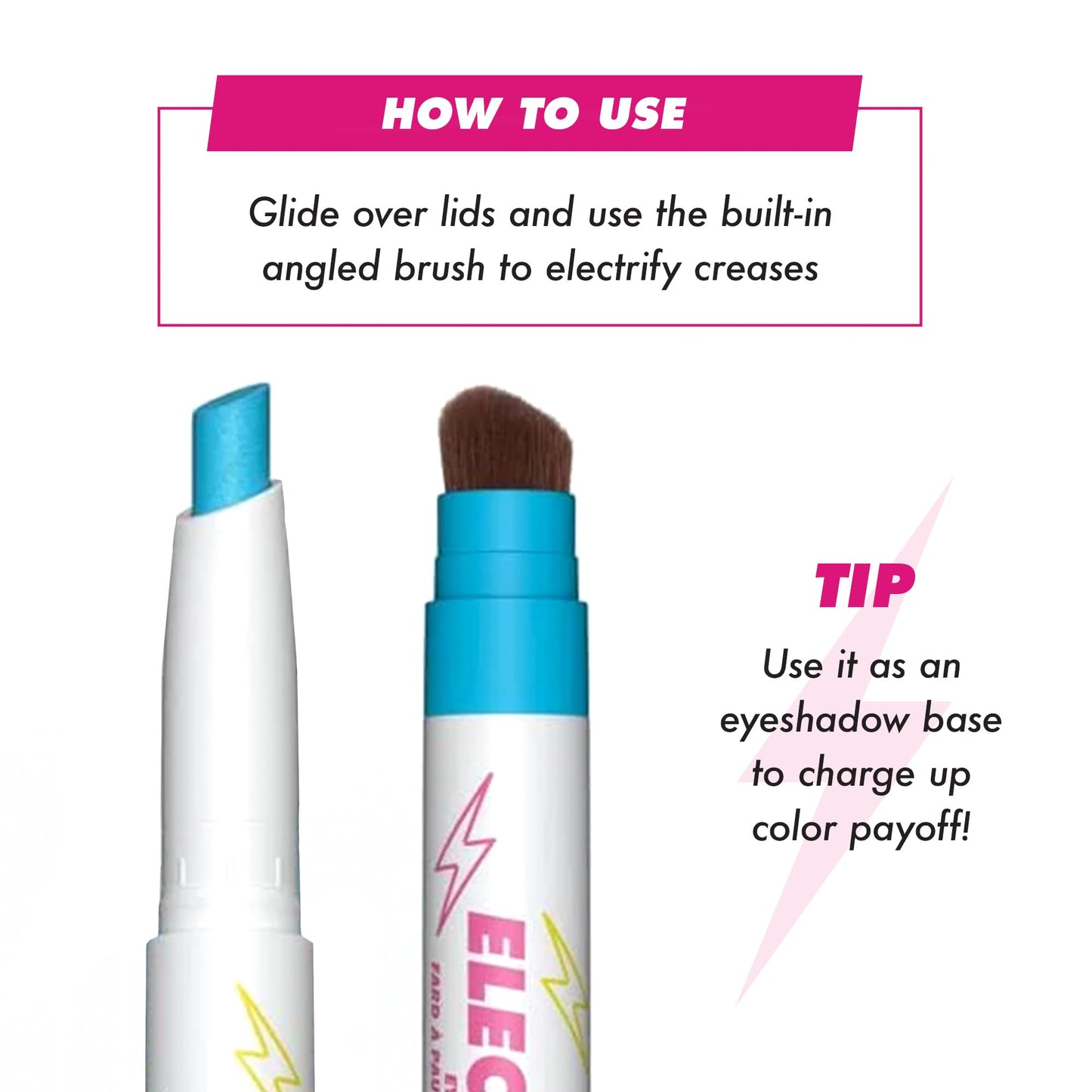 Lime Crime Electric Slide Eyeshadow & Brush Stick, Chill Pill (Metallic Teal) - Lightweight 2-in-1 Eyeshadow Smudge Stick with Angled Brush for Long Beauty & Personal Care Lime Crime