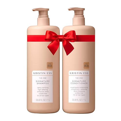 Kristin Ess Signature Shampoo and Conditioner Set with Pumps | Daily Sulfate Free, Color Safe, Hydrating, Moisturizes, Adds Softness & Shine - Pear Beauty & Personal Care Kristin Ess