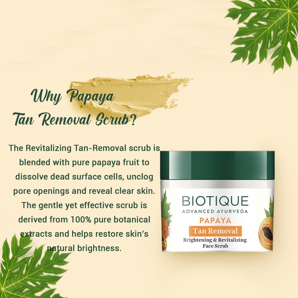 Biotique BIO PAPAYA Revitalizing Tan- Removal scrub 75gm/ 2.65 Fl.Oz Beauty & Personal Care Biotique