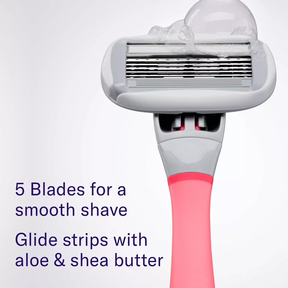 Flamingo 5-Blade Women's Razor - 1 Razor Handle + 2 Razor Blade Refills - Rose Beauty and Personal Care Flamingo
