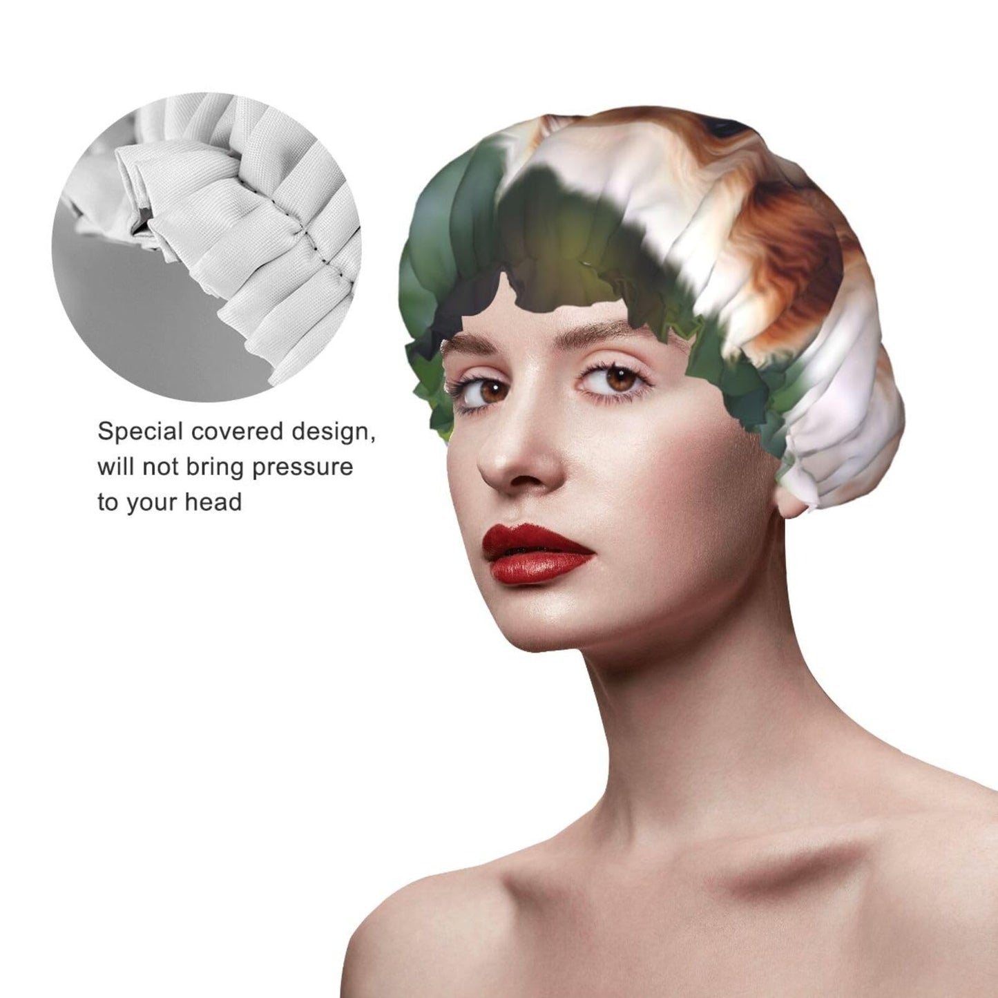 dog and a duck Shower Cap for Women Men Large Reusable Shower Bonnet Double-Layer Waterproof Bath Caps Elastic Band Hair Hat for All Hairstyles Beauty and Personal Care BWLHJKE