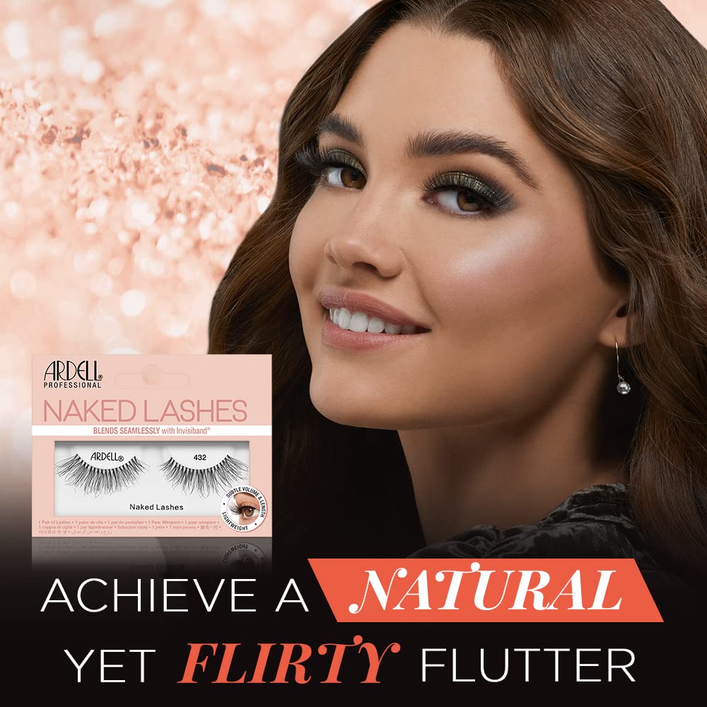 Ardell Naked Lashes Natural 432 with Invisiband - Lightweight, Natural False Eyelashes, Soft Volume Strip Lashes, 1 Pair Beauty & Personal Care Ardell