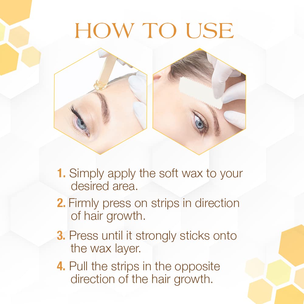 GiGi Bleached Muslin Wax Strips for Waxing - 100 Count Epilating Wax Strips for Hair Removal, Ideal for Facial and Body Waxing, Spa Use Beauty and Personal Care GIGI