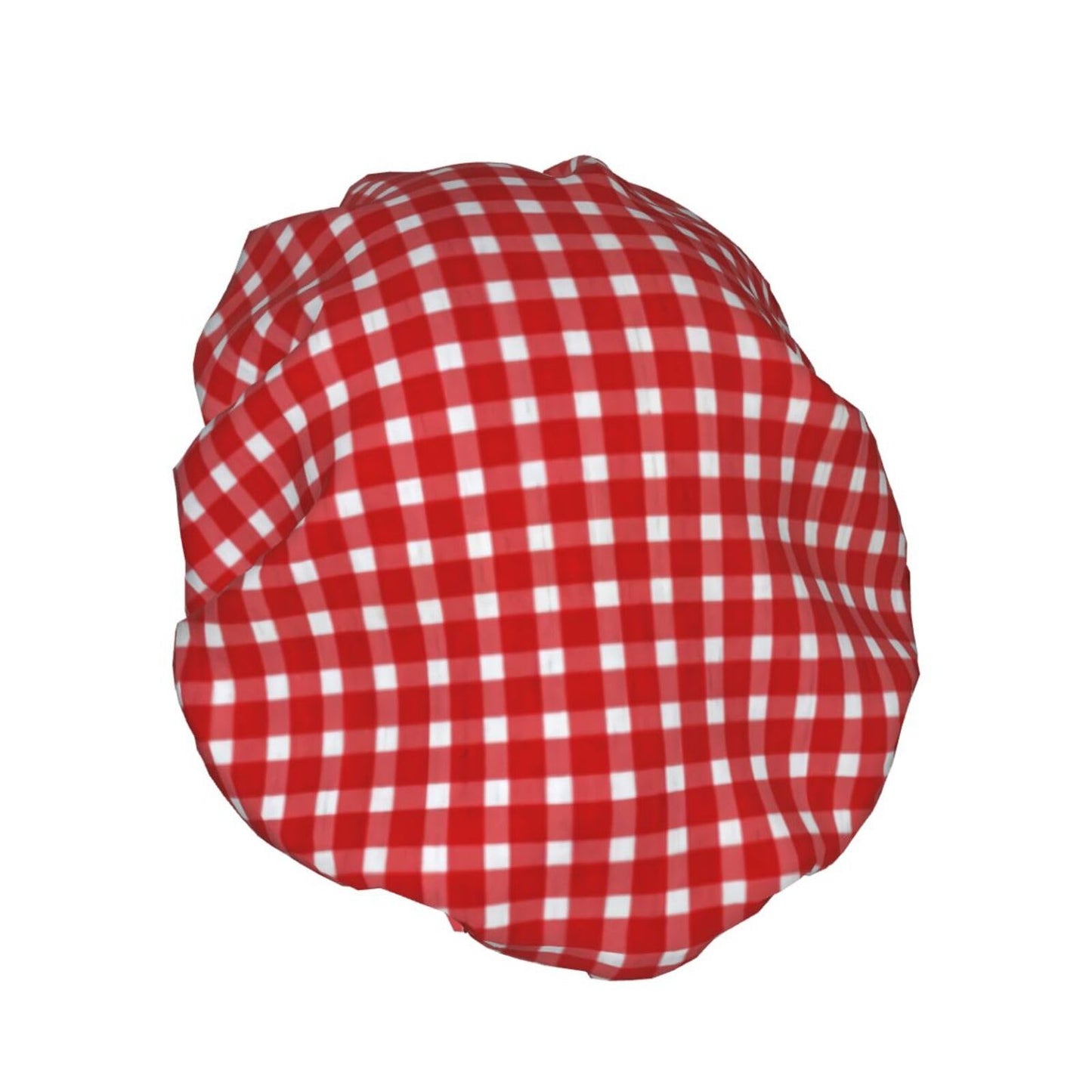 Sjilai Retro Red Gingham Shower Cap For Women Adjustable Double Waterproof Layers Bathing Shower Hat Hair Protection Reusable Ladies Spa Salon Shower Beauty and Personal Care Sjilai