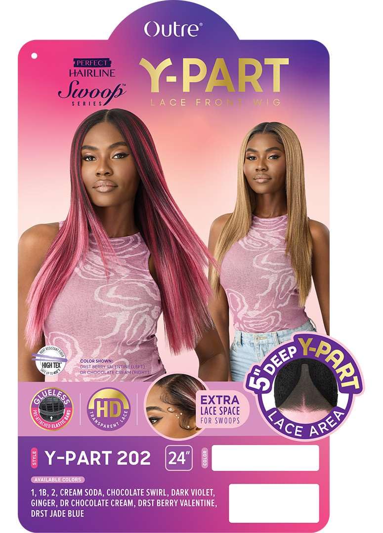 Outre Lace Front Wig - Perfect Hair Line - Swoop Series Y-Part 202 (DARK BROWN 2)