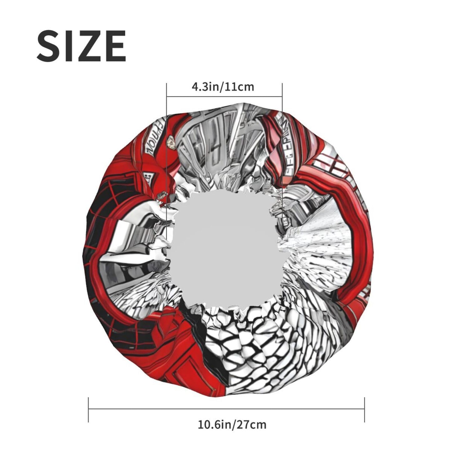London Red Telephone Booth Printed Double Layer Lined Shower Cap,Shower Caps For Women Reusable Beauty and Personal Care BEIVGOXL
