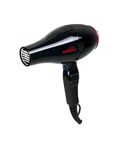 Solano Moda Fast Drying 2-Speed Ionic Hair Dryer | 1750 Watt + Internal Silencer + Far Infrared Heat| Smoothing Without Sacrificing Body or Bounce | Beauty & Personal Care Solano