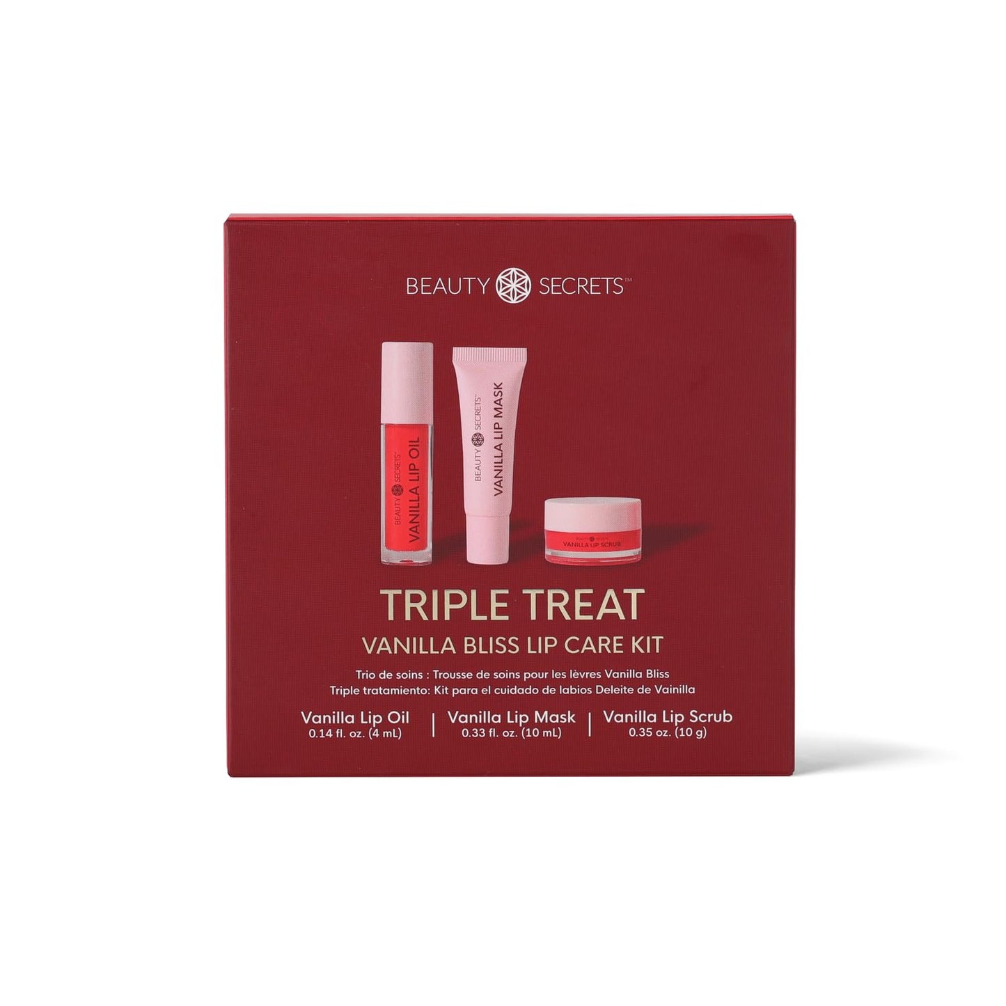 Beauty Secrets Triple Treat Lip Care Kit, Vanilla Scented Beauty and Personal Care BEAUTY SECRETS