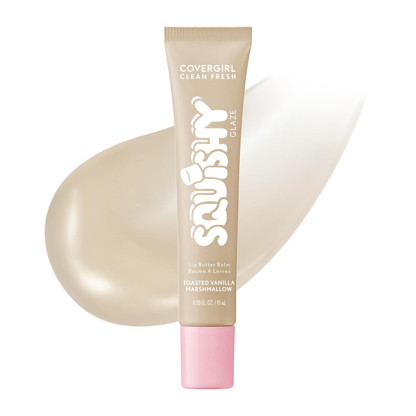 COVERGIRL Clean Fresh Squishy Glaze™ Lip Butter Balm, Flavored, Non-Sticky, with Vitamin E & Shea Butter - 140 Toasted Vanilla (Sheer Beige) Beauty and Personal Care COVERGIRL