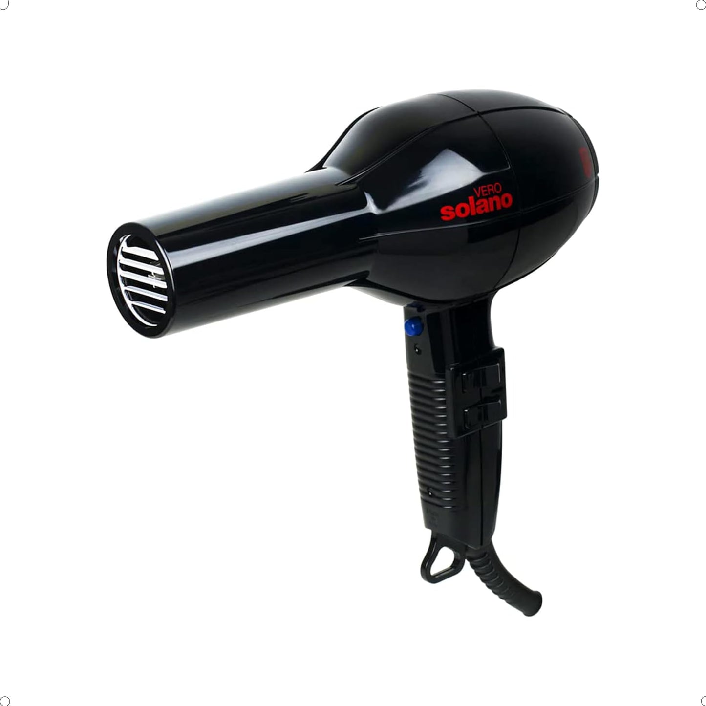 Solano Vero Ceramic Ionic Hair Dryer | Anti-Frizz + Smoothness + Shine | 1600W High Performance Ceramic Blow Dryer | Lightweight Speed Hair Dryer | Beauty & Personal Care Solano