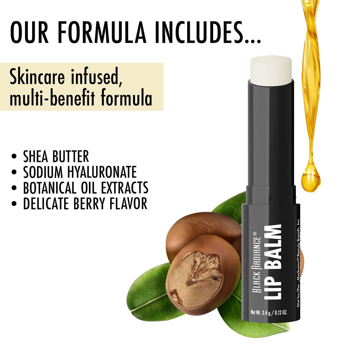 Black Radiance Beyond A Pout Plumping Lip Balm, Moisturizes & Conditions with a Blend of Botanical Oils & Hyaluronic Acid For a Glossy Finish, Vegan Beauty and Personal Care Black Radiance