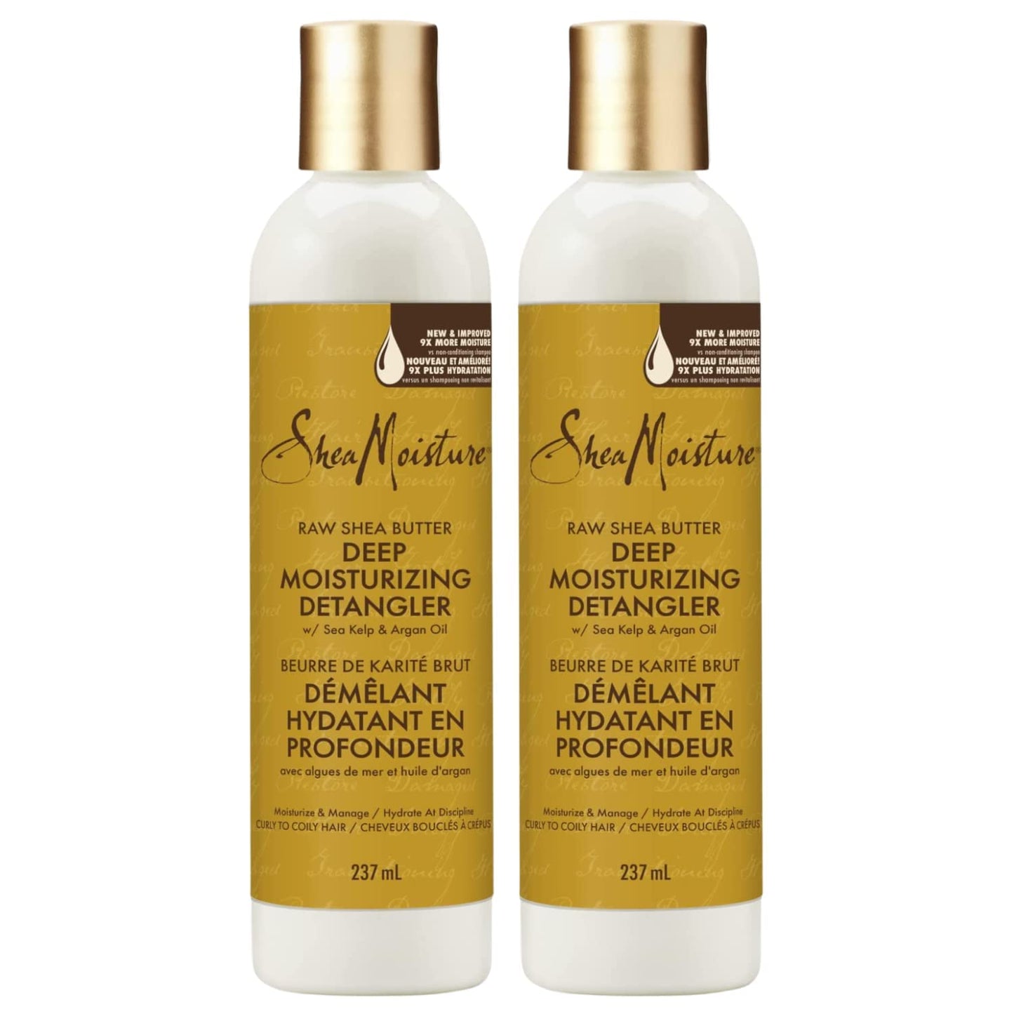 SheaMoisture Detangler with Raw Shea Butter, Deep Moisturizing Curly Hair Detangler with Sea Kelp & Argan Oil, Hair Care for Knots, 8 Fl Oz Ea (Pack Beauty & Personal Care Shea Moisture
