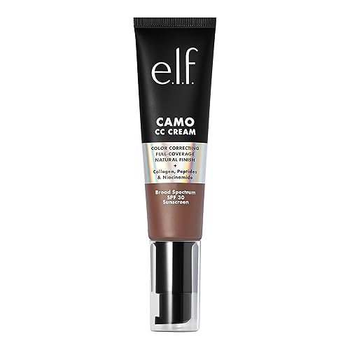 e.l.f. Camo CC Cream, SPF 30 Color-Correcting Medium-To-Full Coverage Face Foundation, Delivers An Airbrushed Finish, Vegan , Deep 560 C Beauty & Personal Care e.l.f.