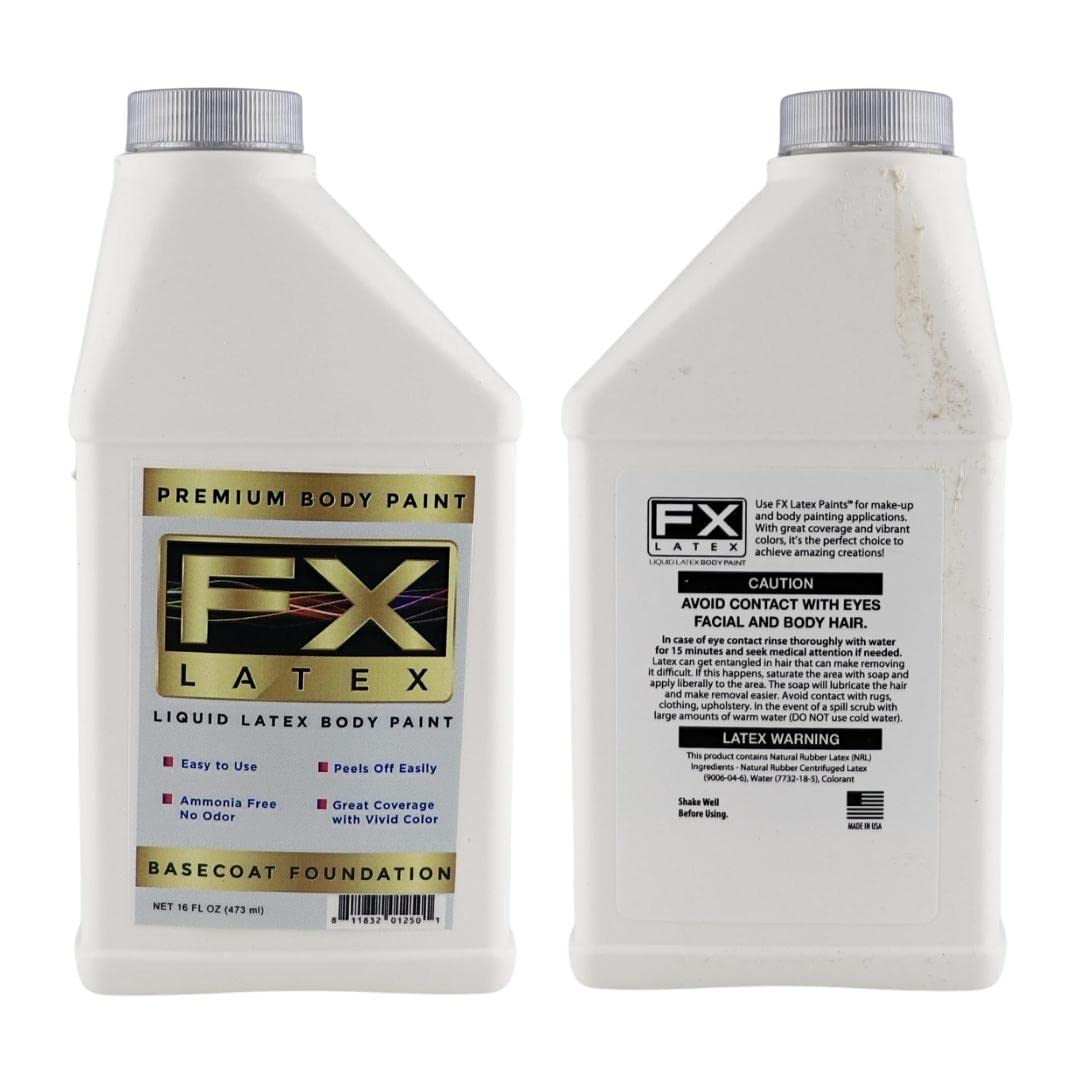 Liquid Latex - Face and Body Paint, Ammonia Free, Easy On and Off, Cosplay Makeup, Create Professional Monster, Zombie Arts 16 Oz (Basecoat) Beauty & Personal Care Liquid Latex Fashions