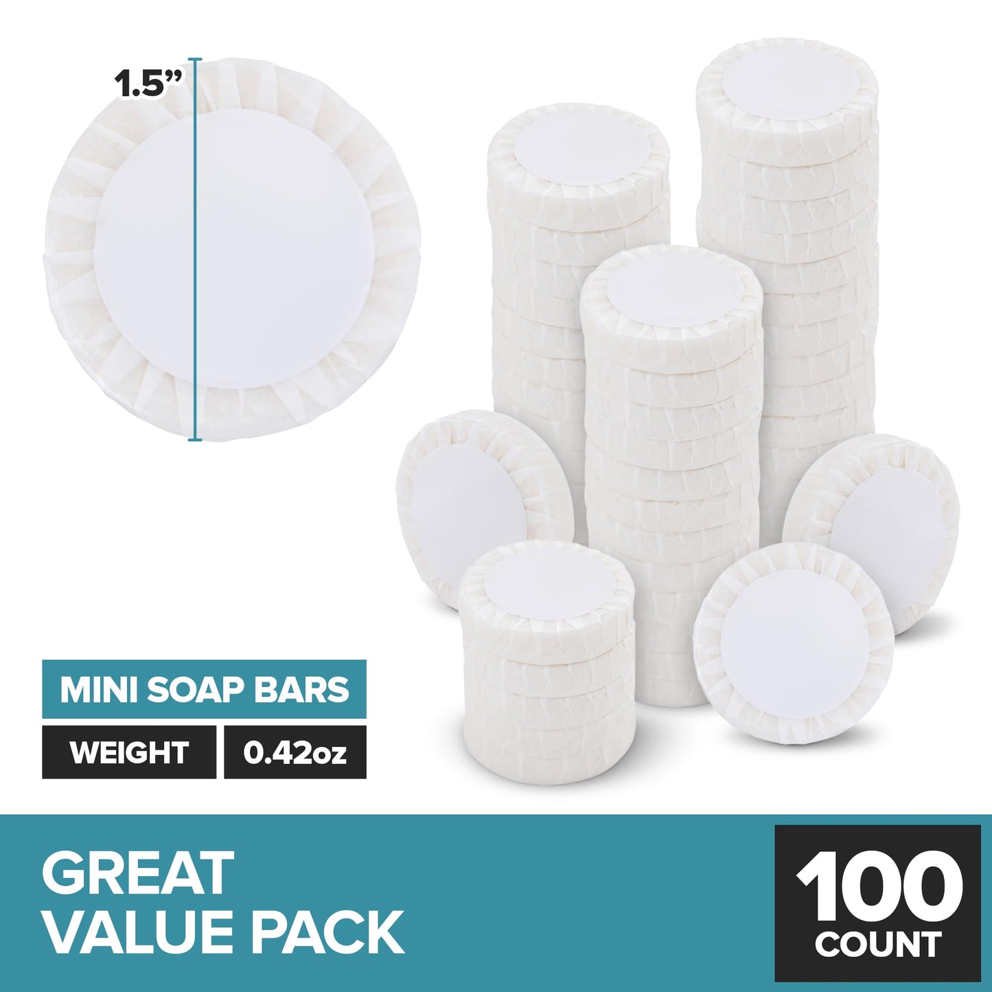 Bulk Hotel Soap Bars (100 Count), Fresh Scent Travel Size Hand Soap for Hotels, Motels, and Resorts, Mini Travel Soap Bulk, Individually Wrapped Bars Beauty & Personal Care Stock Your Home