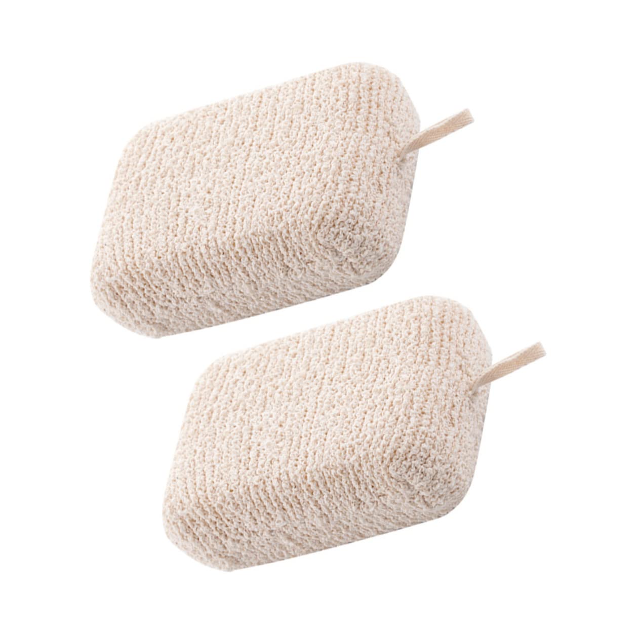 Beaupretty 2Pcs Shower Scrubber Creative Body Sponges with Double Design for Deep Cleansing Beige Bath Sponge Convenient Hanging Storage Safe Beauty and Personal Care Beaupretty