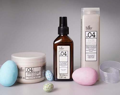 Silky .04 Hair Repair Combo Set - Argan Oil Shampoo, Intensive Mask & Treatment Spray for Nourished, Repaired & Smooth Hair - Hair Color Mask Beauty & Personal Care SILKY Technobasic