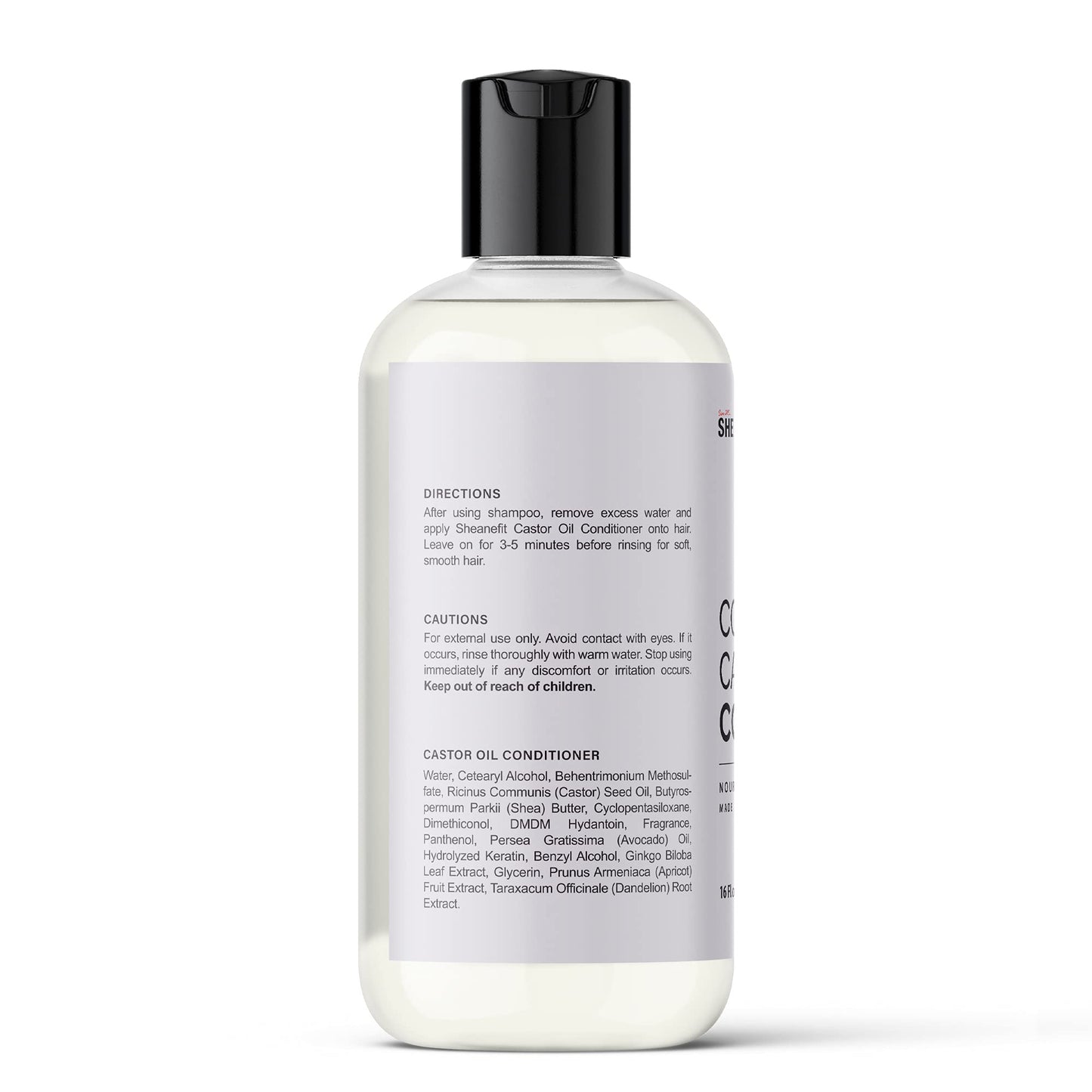 Sheanefit Cold Pressed Castor Oil Daily Shampoo Conditioner 16oz (Castor Oil Conditioner - 16oz) Beauty & Personal Care Sheanefit