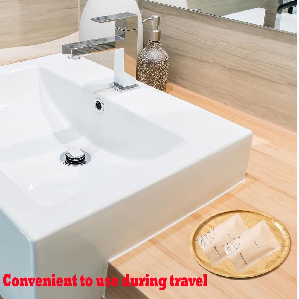 50Pcs Luxury Multipurpose Disposable Shower Caps Individually Wrapped Beauty and Personal Care QiMontGiaGonp