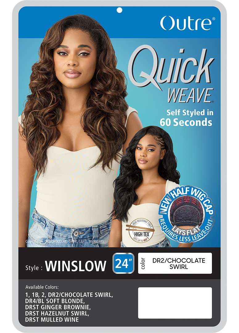Outre Quick Weave Synthetic Half Wig - Winslow (DRST MULLED WINE)