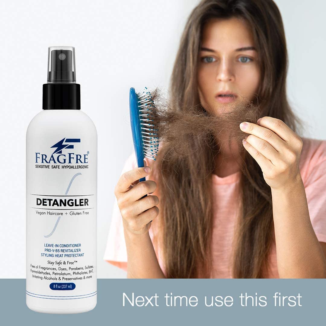FRAGFRE Hair Detangler Spray, 8 oz - Leave in Conditioner for Sensitive Skin and Scalp - Styling Heat Protectant Spray - Gluten Free Vegan Cruelty Beauty & Personal Care FRAGFRE