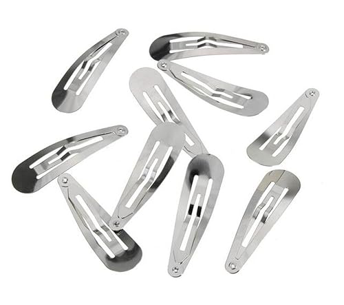 Metal Silver 50 Pcs Mini Small 30mm Snap Hair Clips Hair pins Hair Barrettes Hair Accessories Beauty & Personal Care Pinklife
