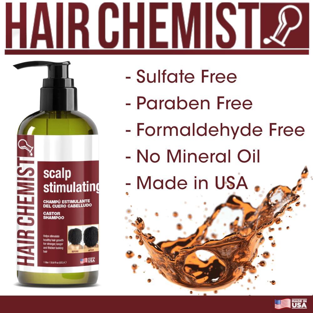 Hair Chemist Scalp Stimulating Castor Oil Shampoo 33.8 oz. - Castor Oil Hair Shampoo