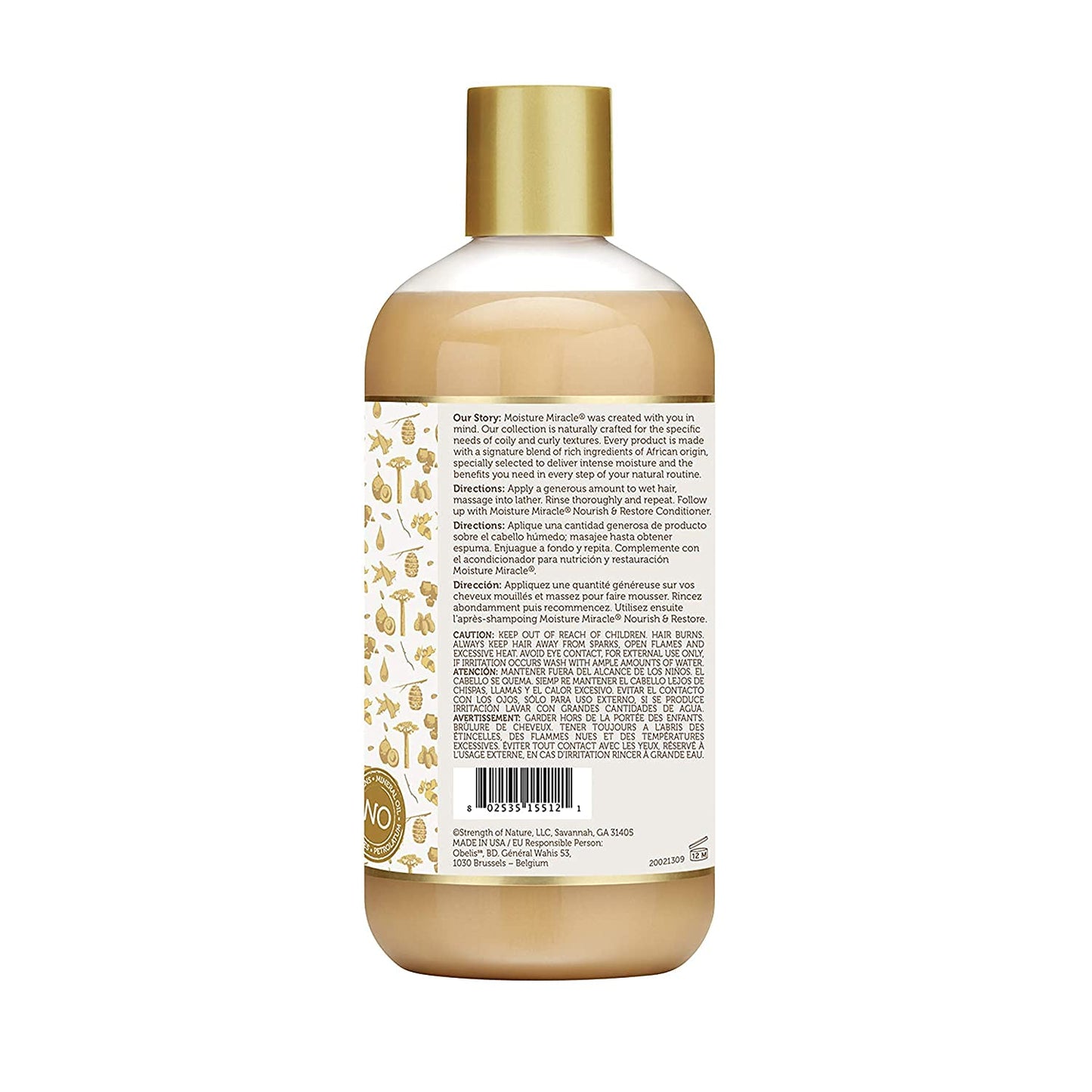 African Pride Moisture Miracle Honey & Coconut Oil Shampoo - For Natural Coils & Curls, Nourishes & Shines, Sulfate Free, Color Safe, 12 oz. Beauty & Personal Care African Pride