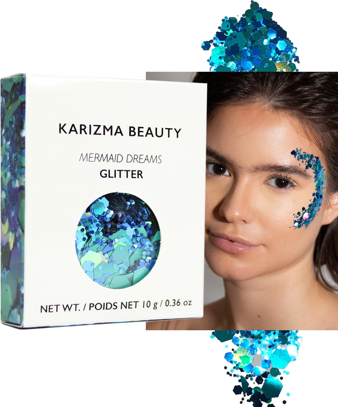KARIZMA Mermaid Dreams Glitter Set - 10g Chunky Face, Hair, Eye & Body Glitter for Women. Rave & Festival Accessories Beauty & Personal Care KARIZMA