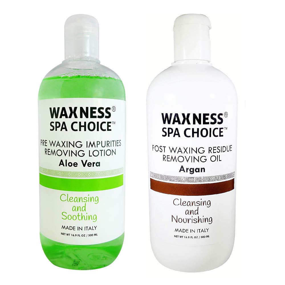 Waxness Spa Choice Pre Post Waxing Lotion Aloe Vera and Argan Oil 2 X 16.9 fl oz / 500 ml Beauty and Personal Care Waxness