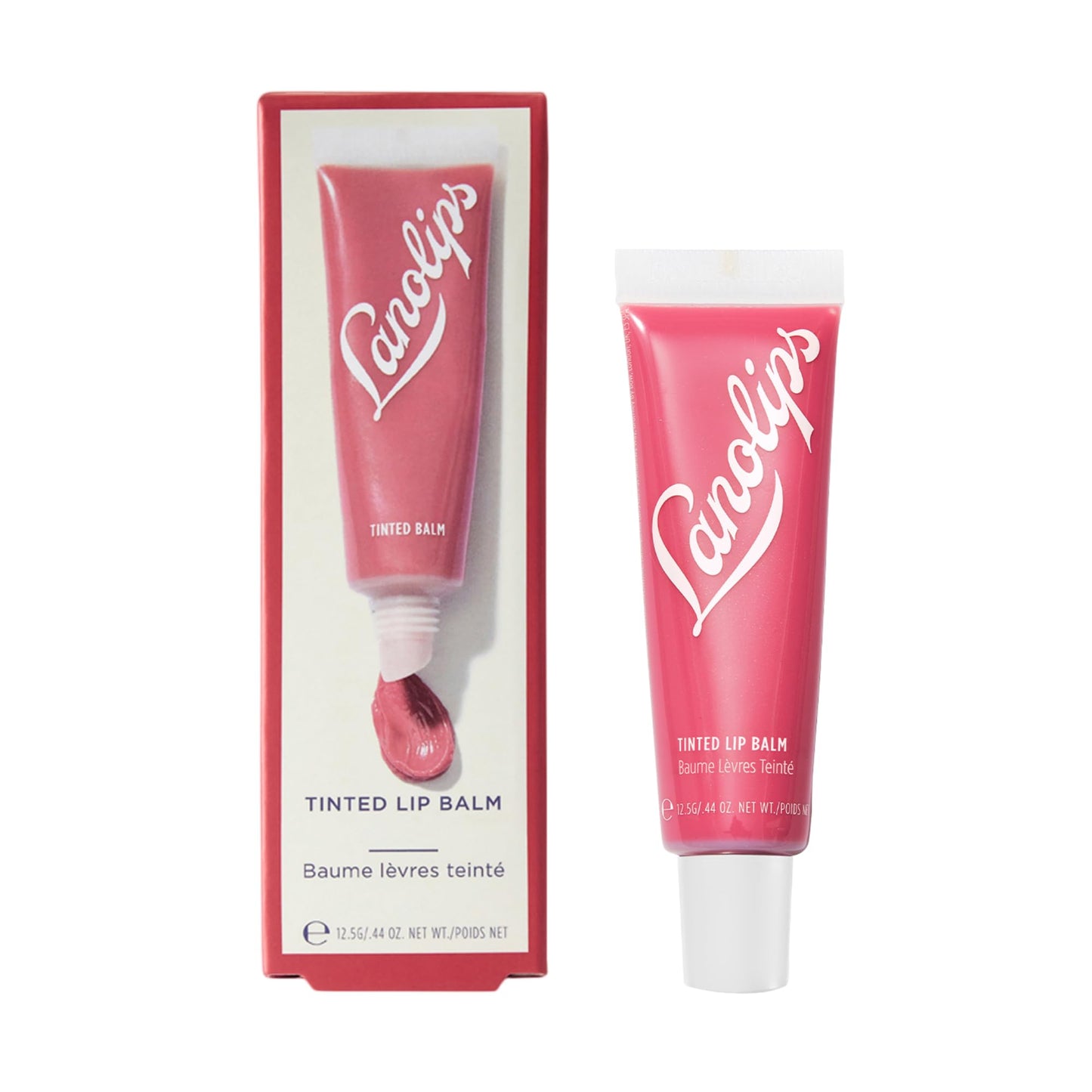 Lanolips Tinted Lip Balm - Moisturizing, Color-Tinted Balm with Lanolin & Vitamin E for Dull, Dry, Cracked Lips, Rhubarb (12.5g / 0.44oz) Beauty and Personal Care Lanolips