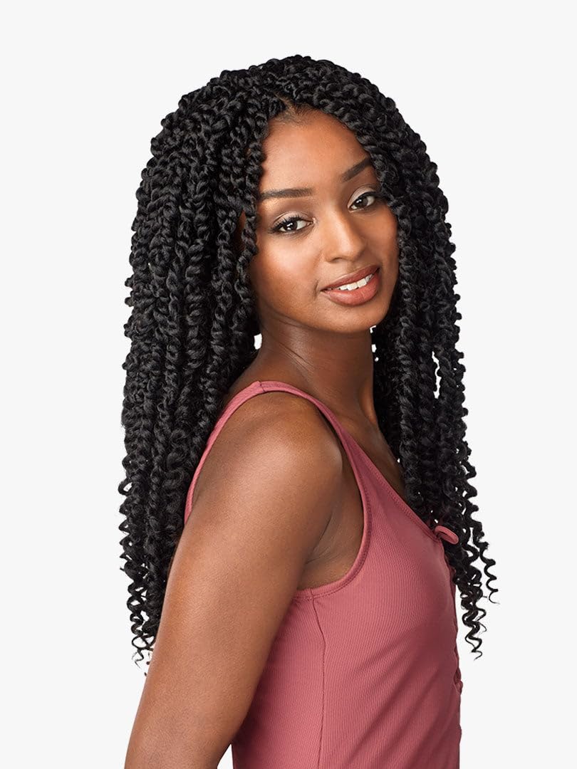 Sensationnel Lulutress Crochet Braiding Hair-Passion Twist 18 Inch,T1B/BG