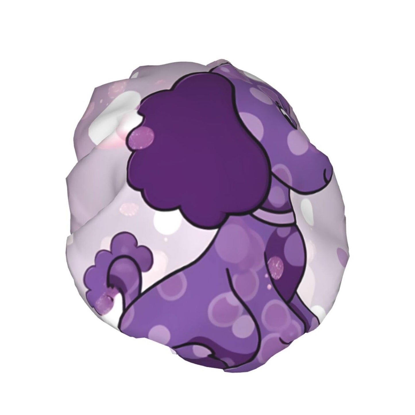 purple Poodle Polka Dot Shower Cap for Women Men Large Reusable Shower Bonnet Double-Layer Waterproof Bath Caps Elastic Band Hair Hat for All Beauty and Personal Care BWLHJKE