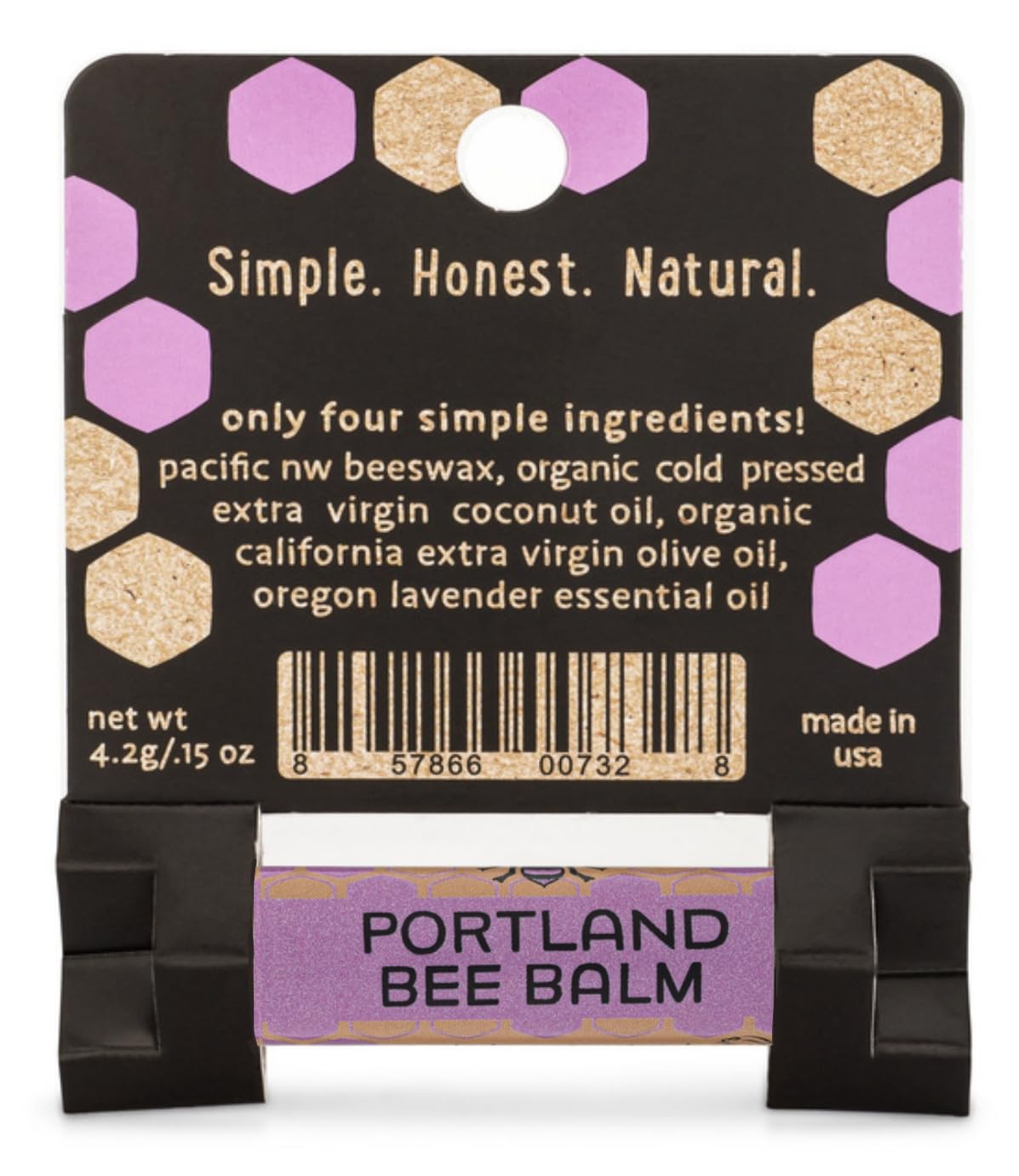 Portland Bee Balm All Natural Handmade Beeswax Based Lip Balm, Lavender 1 Count Beauty & Personal Care Portland Bee Balm
