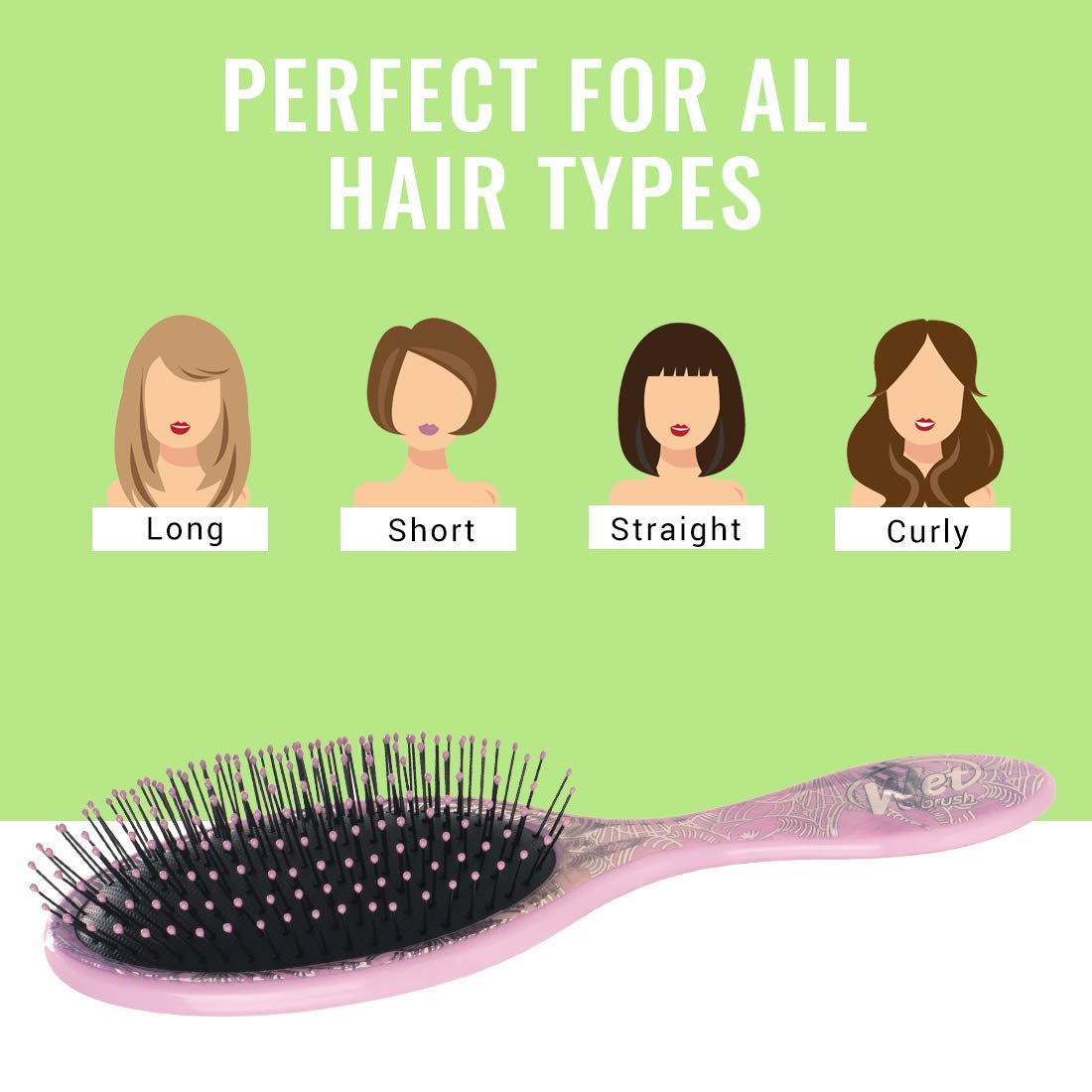 Wet Brush Hair Brush Original Detangler with Ultra-Soft Bristles Hair Brush for Women, Men & Kids, Minimize Hair Breakage, Split-Ends and Pain- Sea