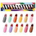 KISSIO Lipstick Set 12 Colors,Mini Matte Lipstick,Pill Lipstick Set,Waterproof Long Lasting Mini Capsules Lipstick,Travel Friendly,Cruelty Free,2.33 Beauty & Personal Care KISSIO