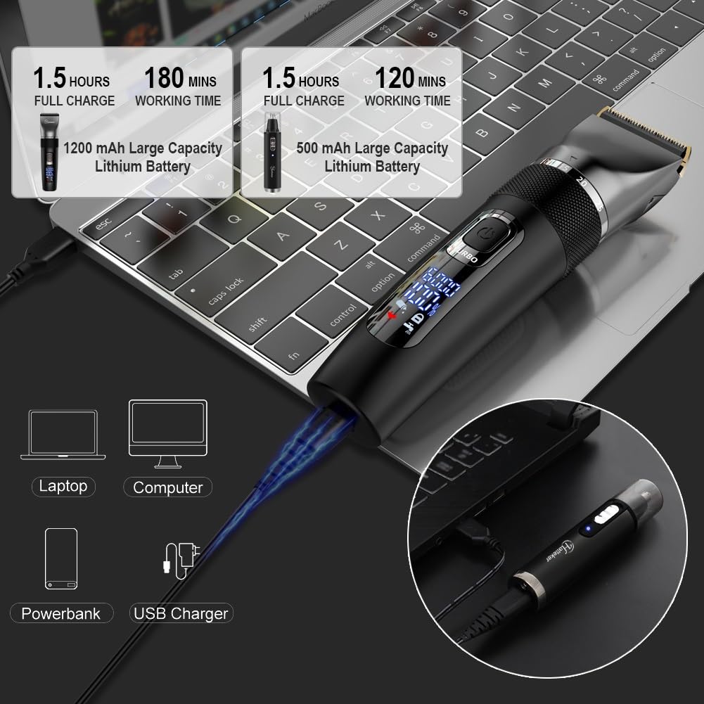 GLESVOWIO Hair Clippers for Men Professional Hair Clipper Set Multifunction Haircut for Men Stainless Steel Blade Hair Trimmer Nose Hair Trimmer Beard Beauty and Personal Care GLESVOWIO