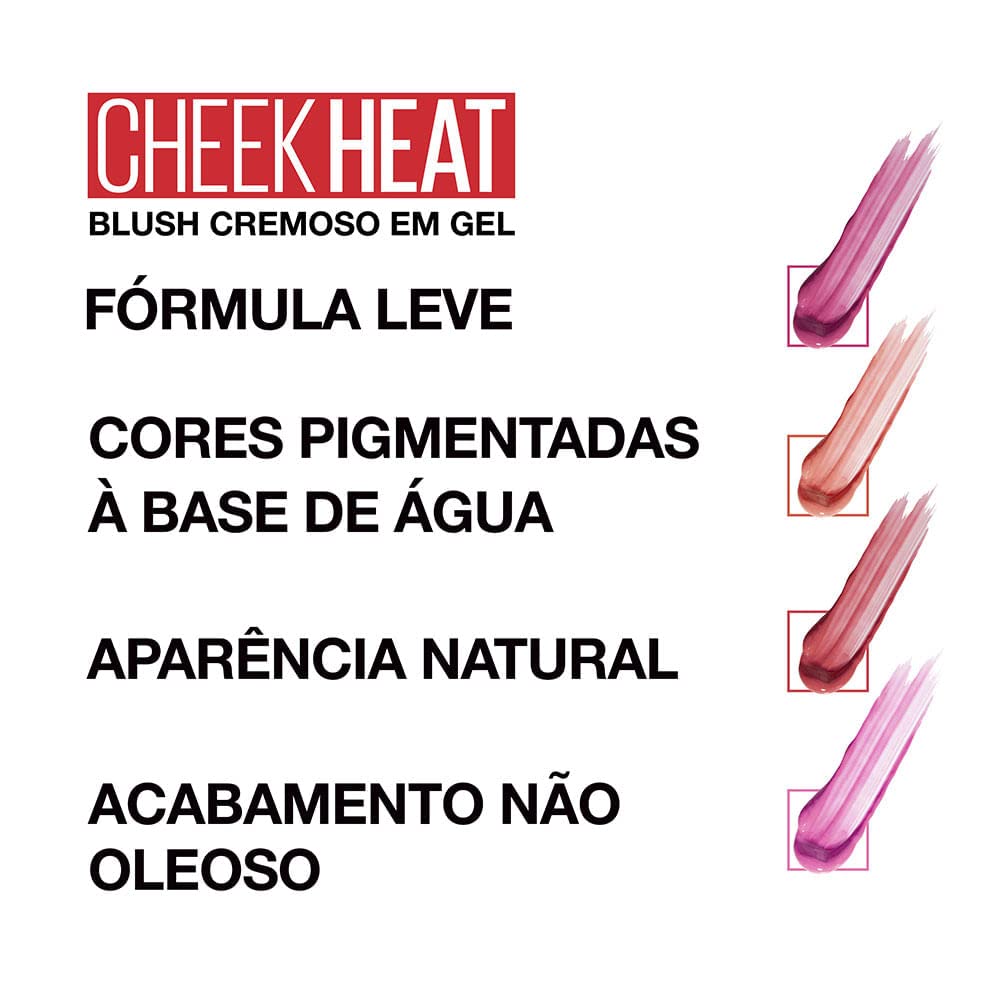 Maybelline Cheek Heat Gel-Cream Blush Makeup, lightweight, Breathable Feel, Sheer Flush Of Color, Natural-Looking, Dewy Finish, Oil-Free, Rose Flush