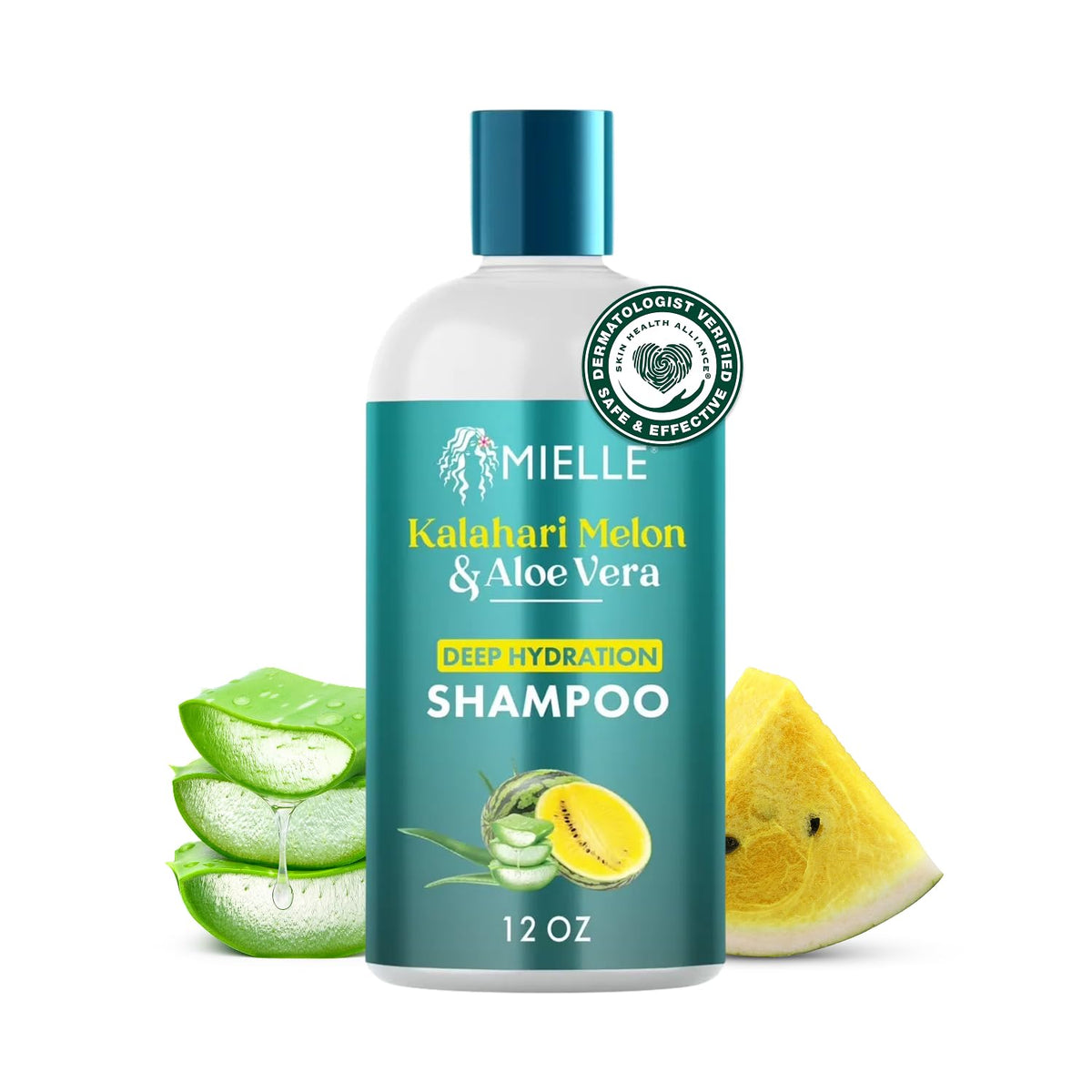 Mielle Organics Kalahari Melon & Aloe Deep Sulfate Free Shampoo - Hydrating & Clarifying Shampoo for Dry, Curly, and Textured Hair - Removes Buildup &